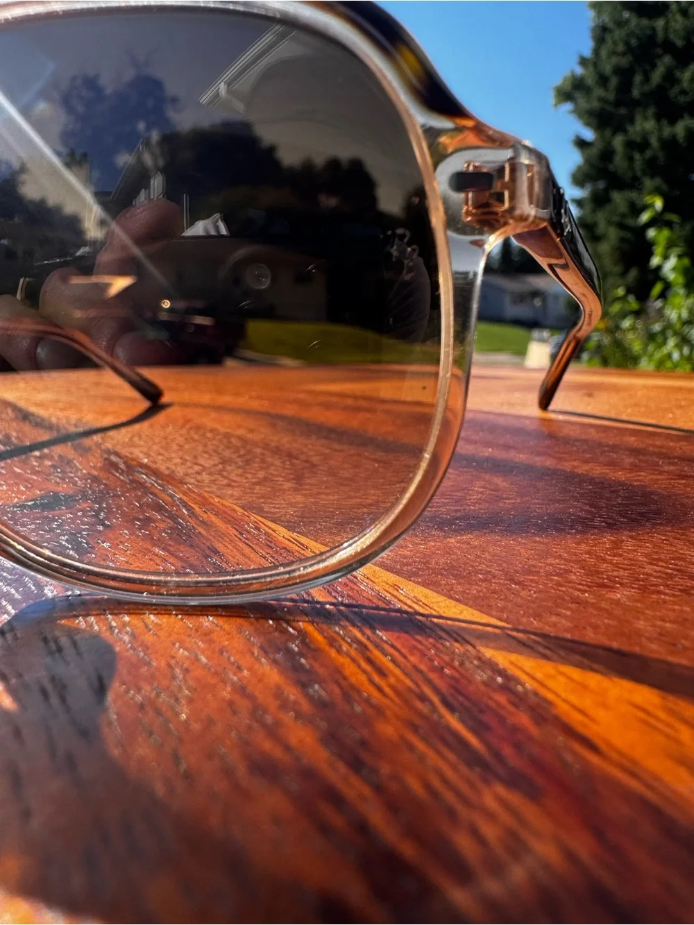 Ray-Ban RB 2198 BILL Clear Amber Frame Sunglasses with Brown Gradient Lenses